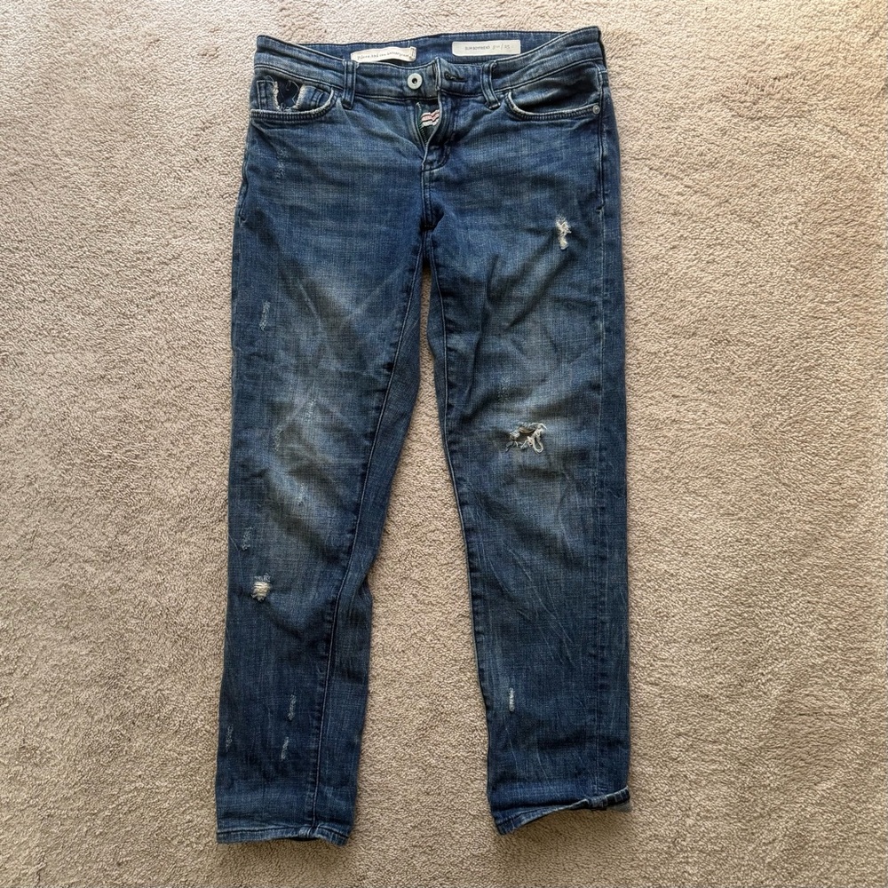 Pilcro and the Letterpress Dark Blue Boyfriend Jeans